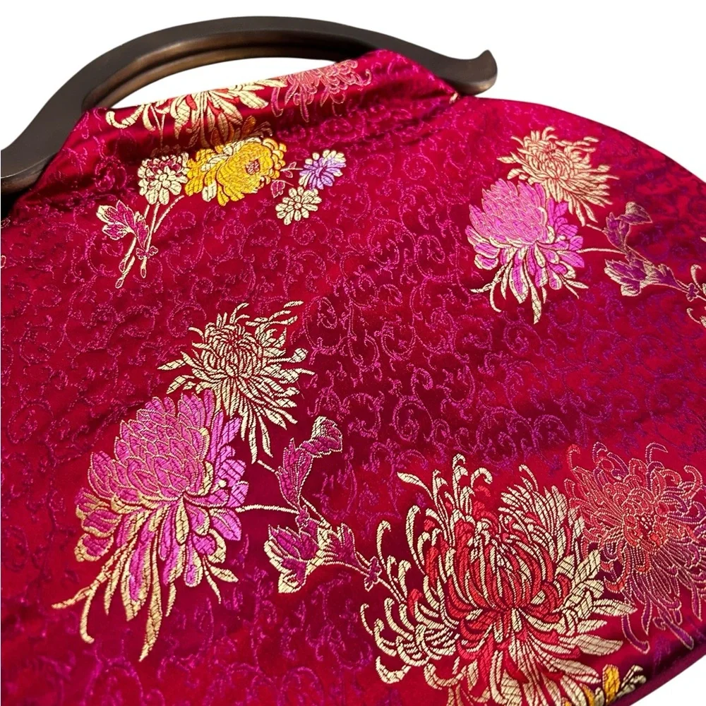 Asian Pink Large Floral Women's Hand Bag